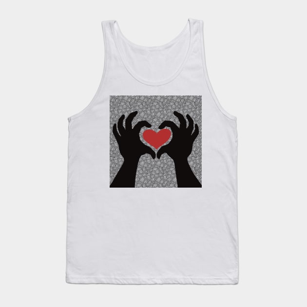 Hands making the sign of love, a red heart Tank Top by marina63